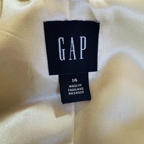 Gap Womens Beige Blazer Jacket Size 14 Cotton Blend Two Button Notch Collar - Picture 5 of 11